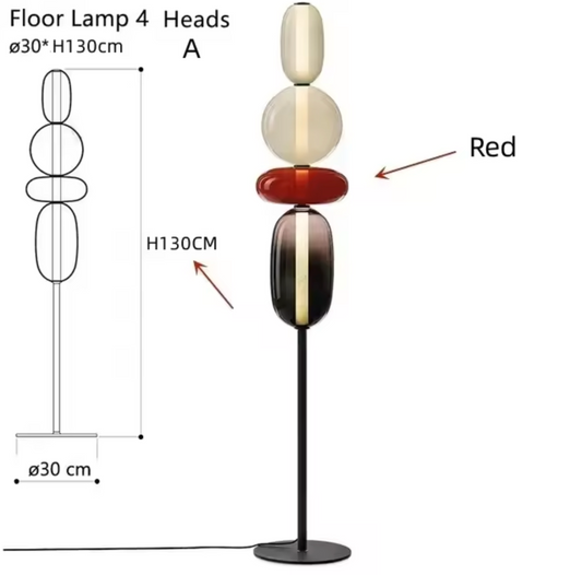 Nordic Design Colorful Glass Floor Lamp for Living Room