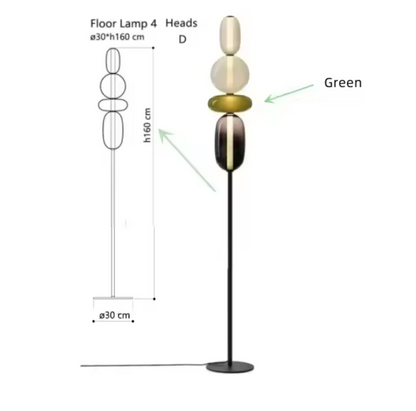 Nordic Design Colorful Glass Floor Lamp for Living Room
