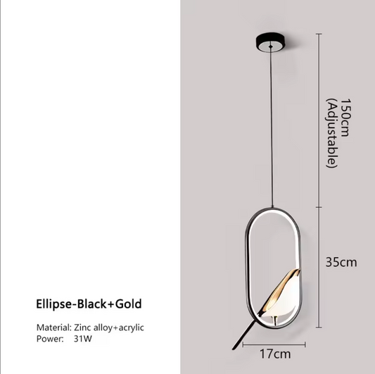 Magpie Bird LED Pendant Lamp Ceiling Chandelier