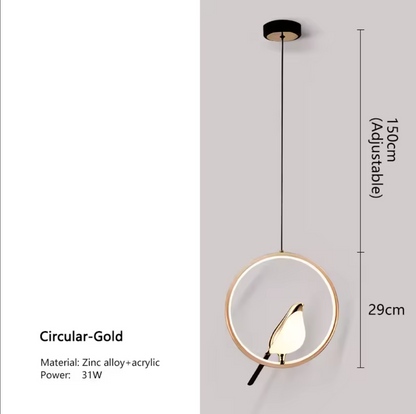 Magpie Bird LED Pendant Lamp Ceiling Chandelier