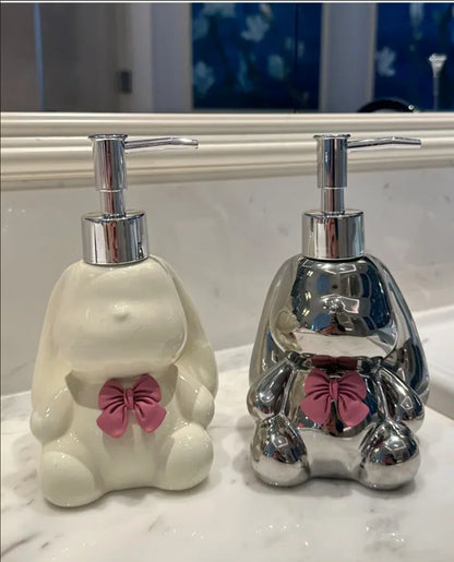 Ceramic Rabbit Soap Dispenser Bathroom Accessories