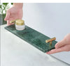Natural Marble Tray with Golden Handles Bathroom Vanity