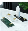 Natural Marble Tray with Golden Handles Bathroom Vanity