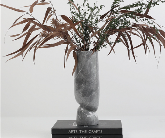 Large Marble Flower Vase Modern Decorative Marble Art Vase
