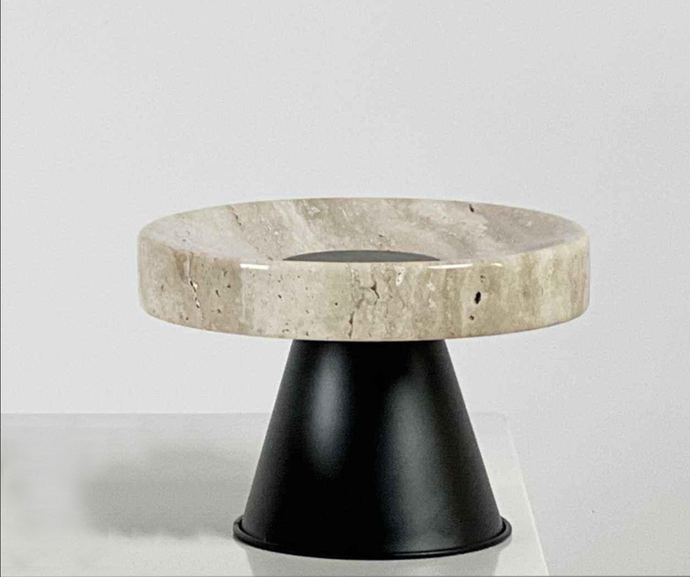 Nordic Natural Marble Rectangular Tray with Black Base