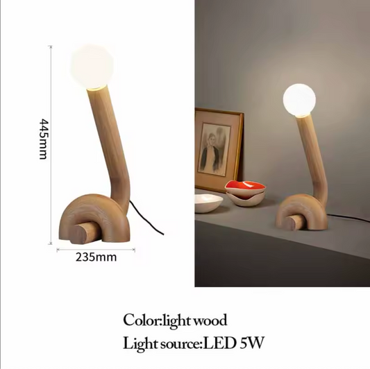 Vintage Solid Wood Table Lamp Bedside