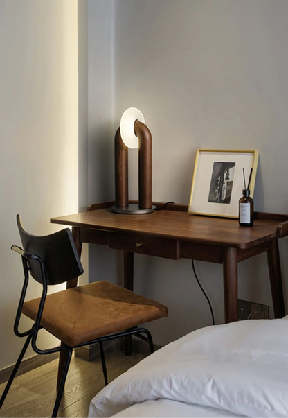 Vintage Solid Wood LED Table Lamp Dimmable Touch Control