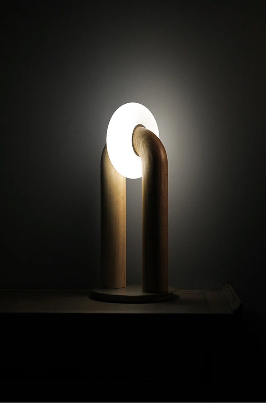 Vintage Solid Wood LED Table Lamp Dimmable Touch Control
