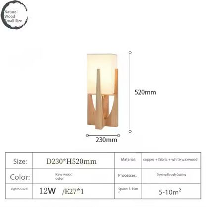 Nordic Walnut Wood Japanese Floor Lamp with Cotton Cloth Lampshade