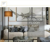 Modern Floor Lamp Nordic Metal Standing Lamp with Fabric Shade