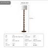 French Medieval Wabi-sabi Wooden Floor Lamp with Cloth Shade