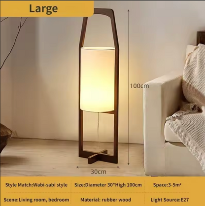 Japanese Wabi-sabi Solid Wood Table Lamp and Floor Lamp