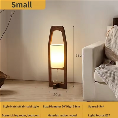 Japanese Wabi-sabi Solid Wood Table Lamp and Floor Lamp