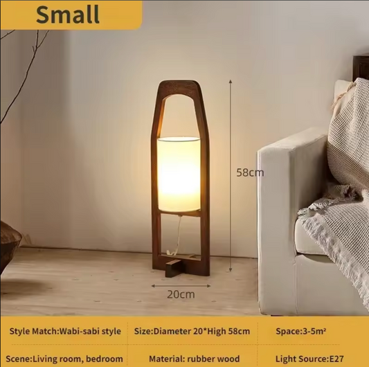 Japanese Wabi-sabi Solid Wood Table Lamp and Floor Lamp