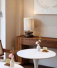 Wabi-sabi Solid Wood Table Lamp with Fabric Lampshade