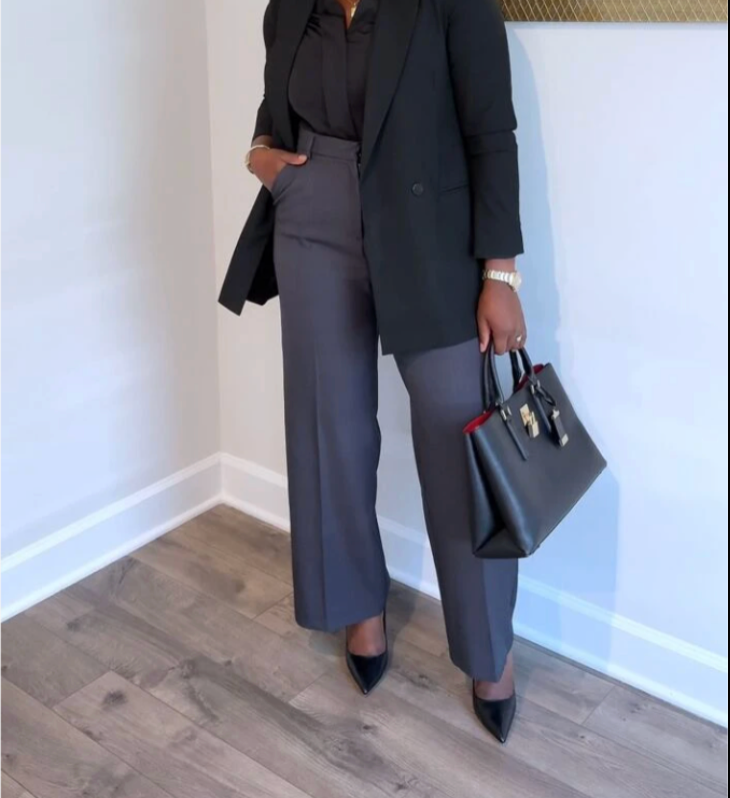 High waist wide leg dress pants for women
