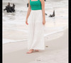 White Cotton Wide Leg Beach Pants for Women
