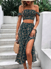 Crop Top And Split Thigh Skirt
