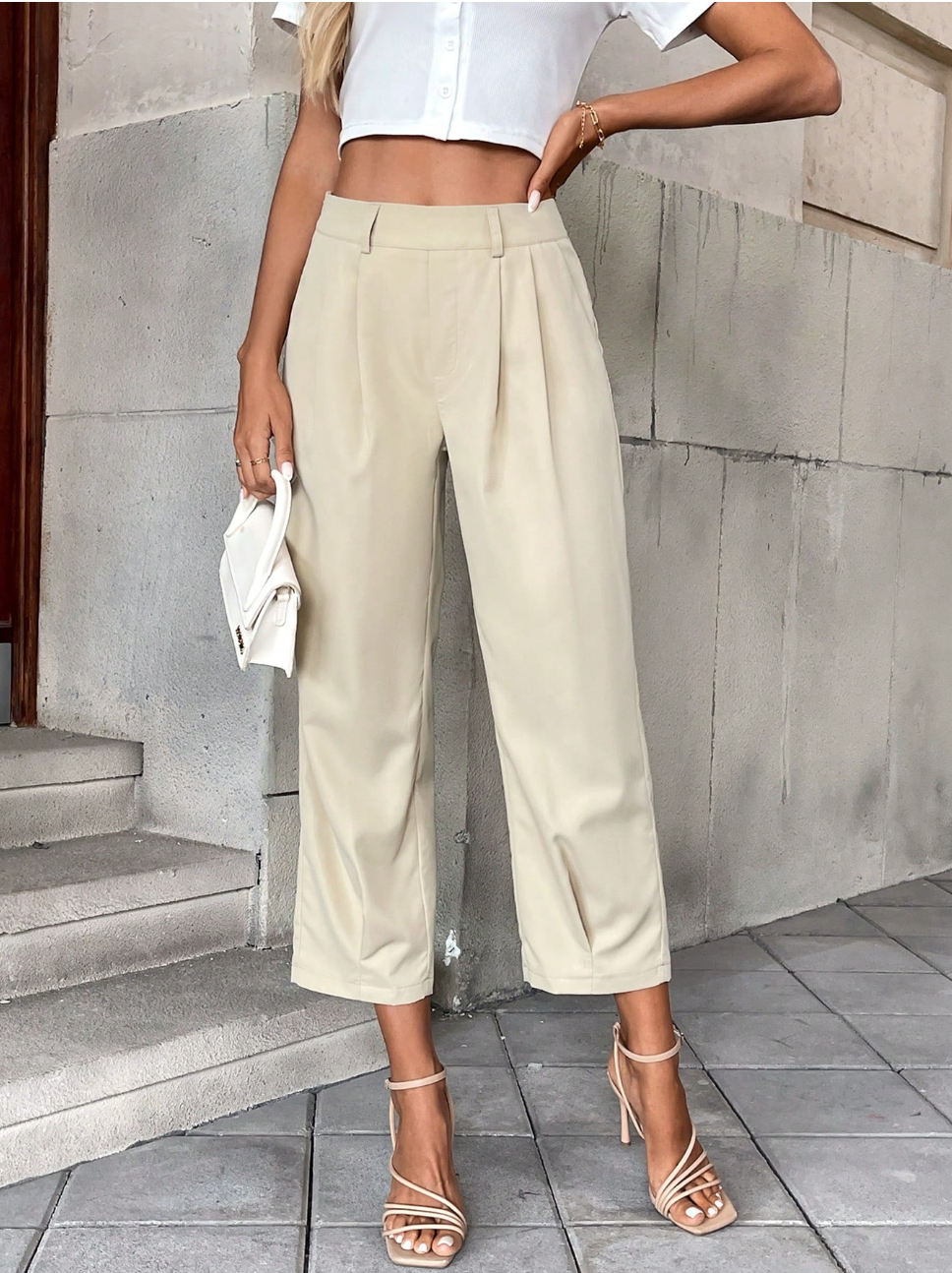 High waist wide leg dress pants for women
