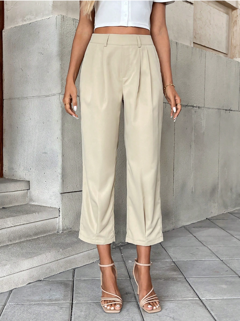 High waist wide leg dress pants for women