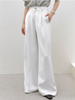 Women's White Wide-Leg Trousers