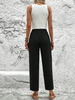 Women Tie Waist Leg Trousers