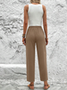Women Tie Waist Leg Trousers