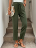 Women Tie Waist Leg Trousers