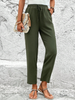 Women Tie Waist Leg Trousers