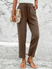 Women Tie Waist Leg Trousers