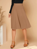 High Waisted Flare Pleated Skirt
