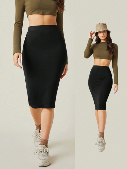 High Waist Below Knee Pencil Skirts