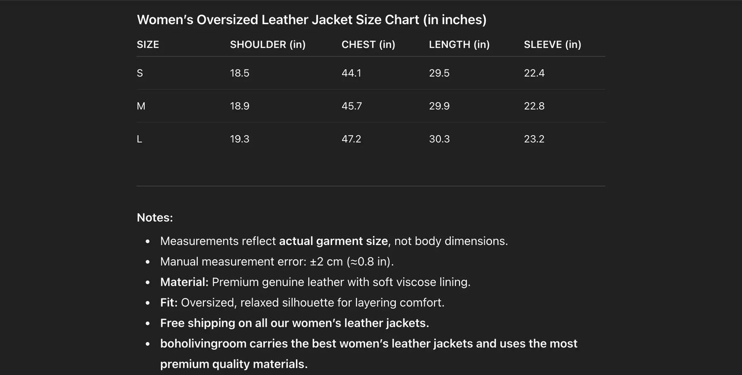 Women Oversized Genuine Leather Jacket Moto Blazer