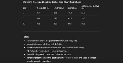 Women’s Leather Double-Breasted Oversized Jacket