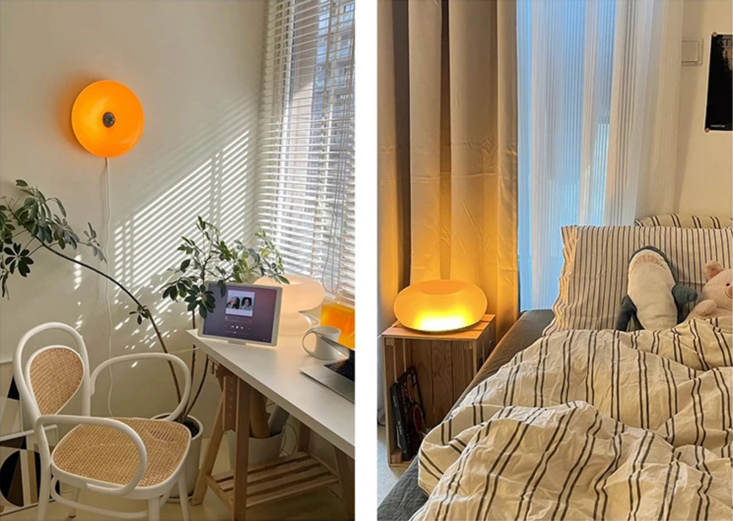 Nordic Donut Wall Lamp Bauhaus Touch Dimming Bedroom Light