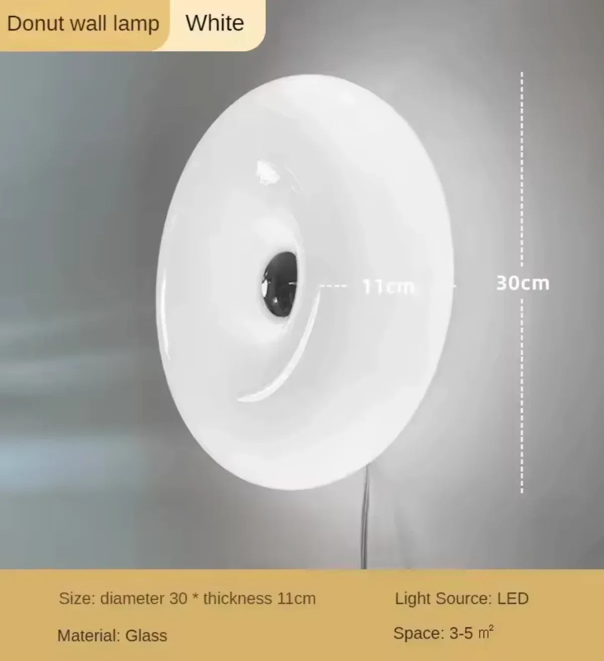 Nordic Donut Wall Lamp Bauhaus Touch Dimming Bedroom Light 4