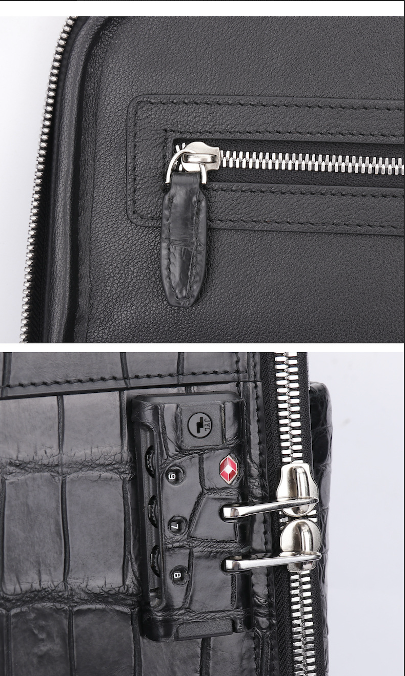 Premium Real Crocodile Leather Trolley Suitcase for Men