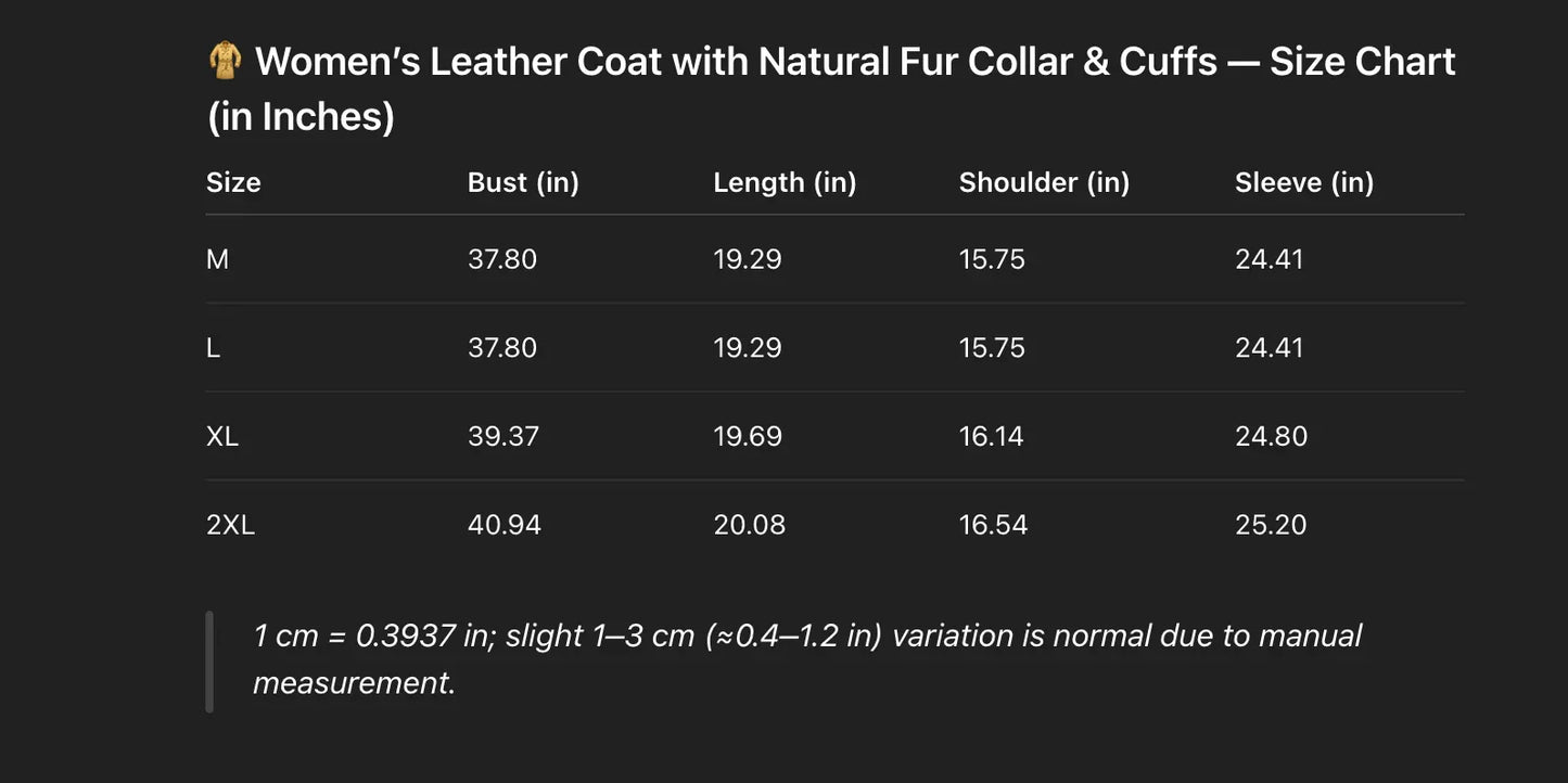 Women’s Sheepskin Leather Coat with Fox Fur Collar And Sleeves