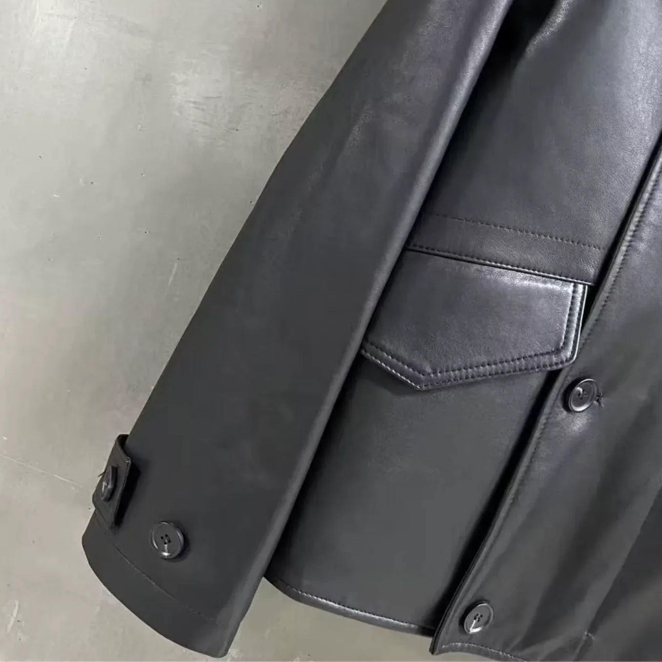 women leather jacket with real fur collar