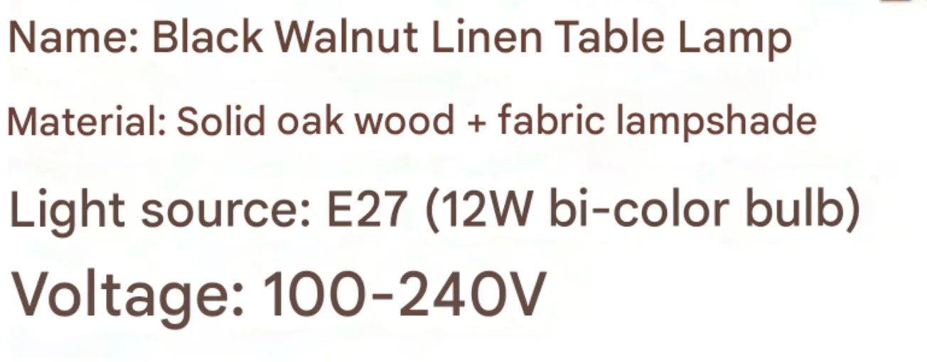 Wabi sabi wooden linen table lamp 40cm