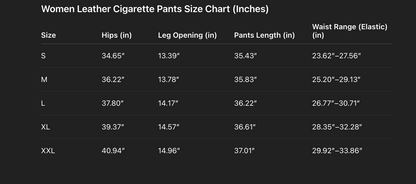 Womens genuine leather high waisted cropped pants