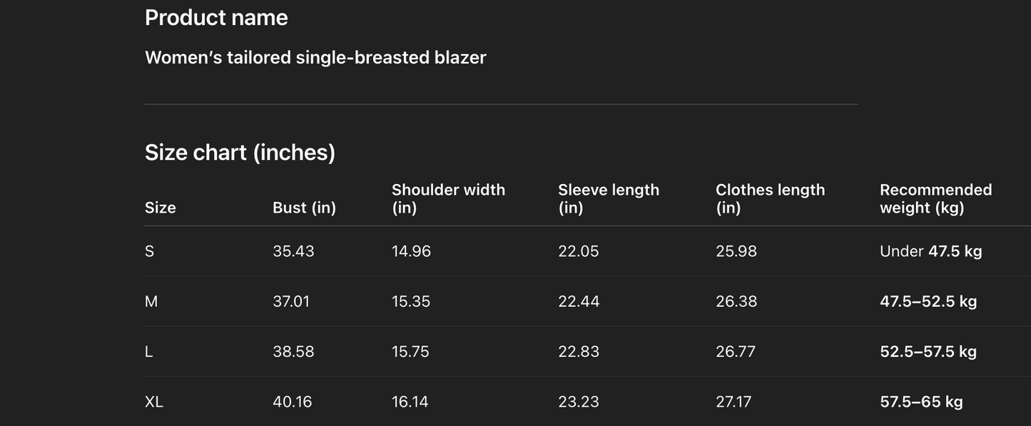 Korean style women blazer suit jacket