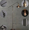 Industrial bronze boom arm floor lamp