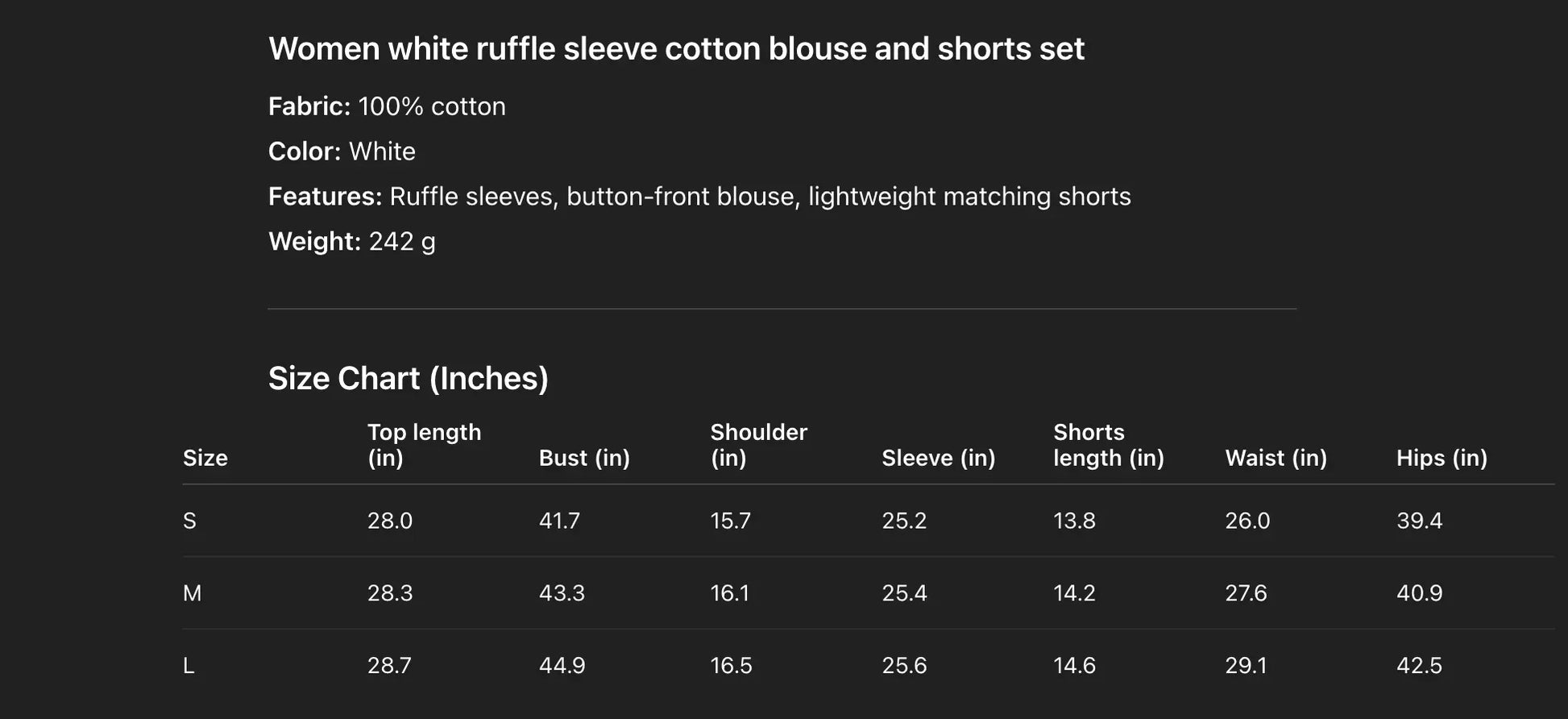 White swiss dot ruffle shirt set