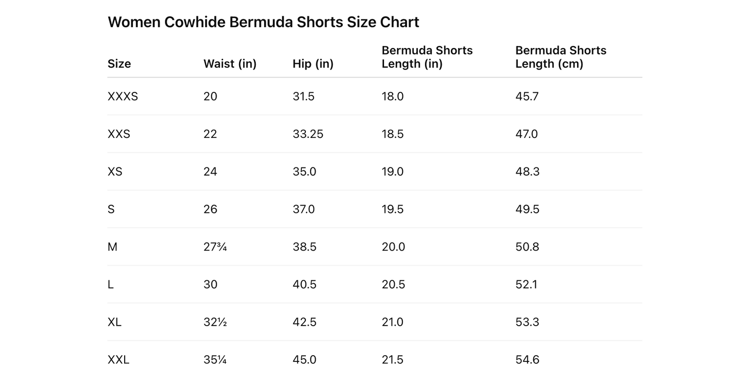 Hair on cowhide bermuda shorts western women