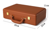 leather watch box brown storage with gold clasp