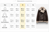 Brown shearling jacket with faux leather zip details