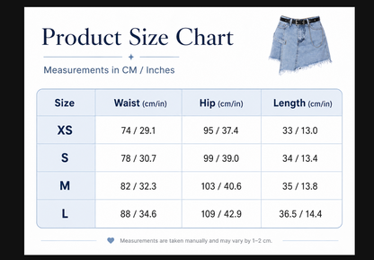 Asymmetrical denim mini skort with frayed hem