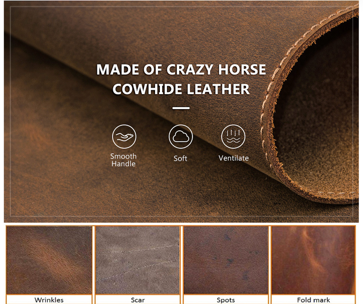 Retro Leather Desk Mat for Laptop and Office Desk
