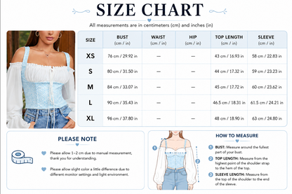Blue floral camisole top with sheer bell sleeves